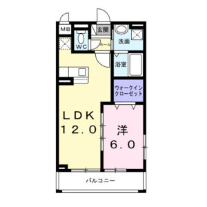 1LDK 間取り図