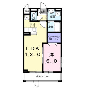 1LDK 間取り図