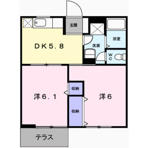 2DK 間取り図