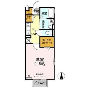 1K 間取り図