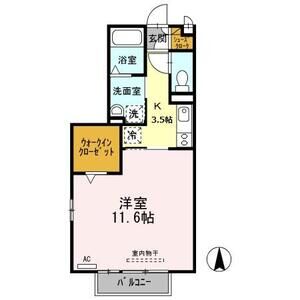 1K 間取り図