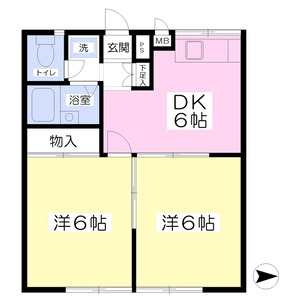 2DK 間取り図