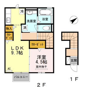 1LDK 間取り図