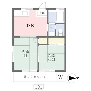 2DK 間取り図