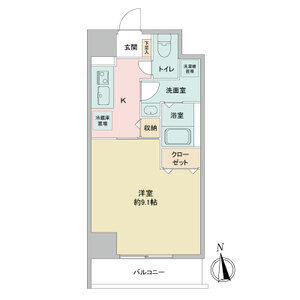 1K 間取り図