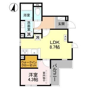1LDK 間取り図