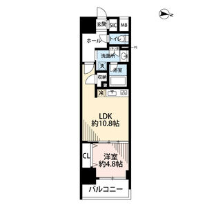 1LDK 間取り図