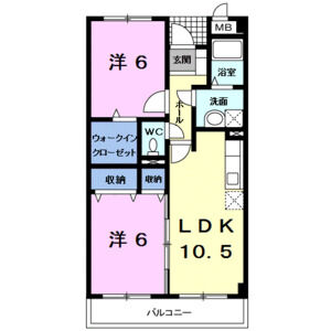 2LDK 間取り図