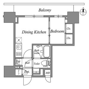 1DK 間取り図