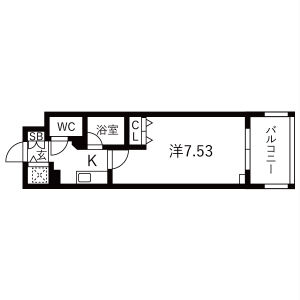 1K 間取り図