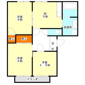 3DK 間取り図