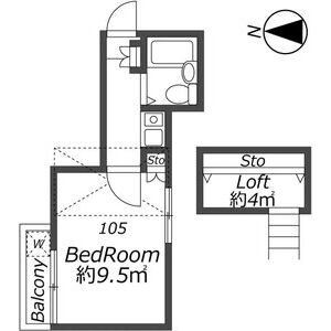 ワンルーム 間取り図