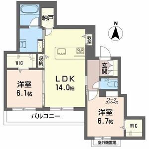 2LDK 間取り図