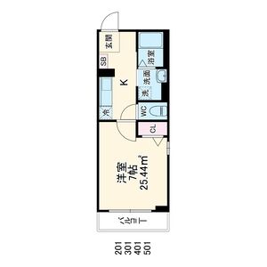 1K 間取り図