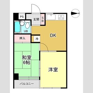 2DK 間取り図