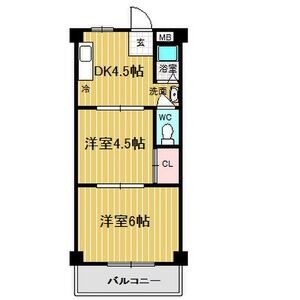 2DK 間取り図