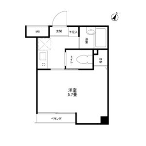 1K 間取り図