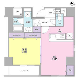 1LDK 間取り図