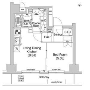 1DK 間取り図