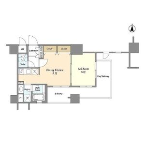 1DK 間取り図