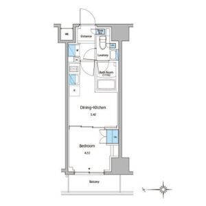 1DK 間取り図