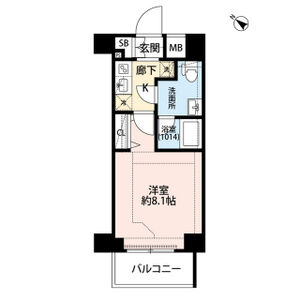 1K 間取り図