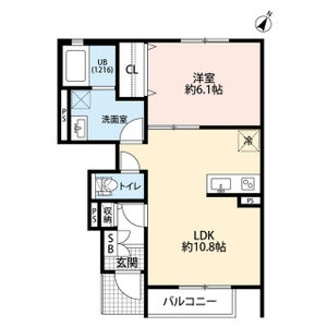 1LDK 間取り図