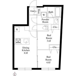 2DK 間取り図