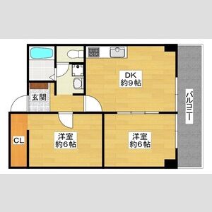 2DK 間取り図