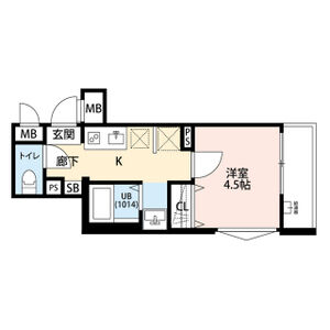 1K 間取り図
