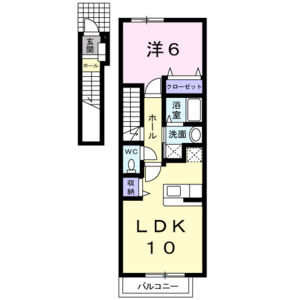 1LDK 間取り図