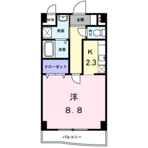 1K 間取り図
