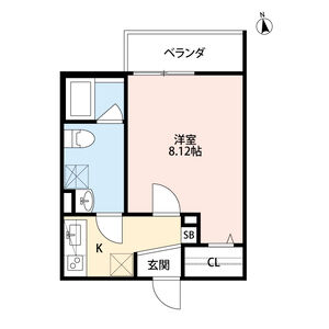 1K 間取り図
