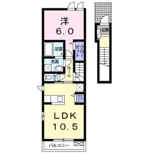 1LDK 間取り図