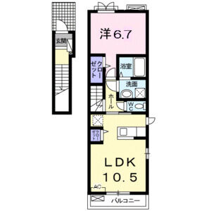 1LDK 間取り図