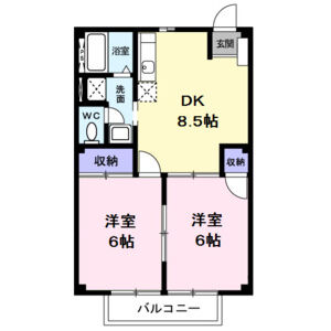 2DK 間取り図