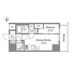 1DK 間取り図
