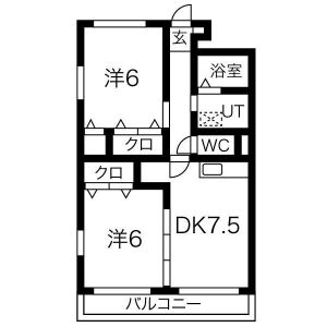 2LDK 間取り図