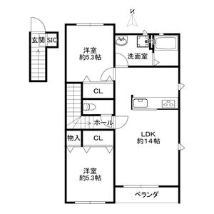 2LDK 間取り図