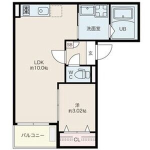 1LDK 間取り図