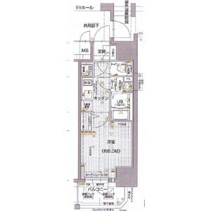 1K 間取り図
