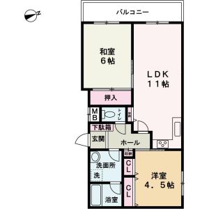 2LDK 間取り図