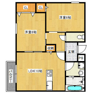 2LDK 間取り図