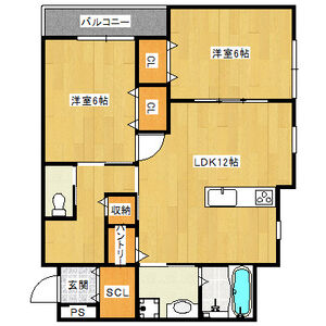 2LDK 間取り図