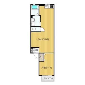 1LDK 間取り図