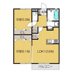 2LDK 間取り図