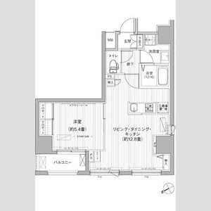 1LDK 間取り図