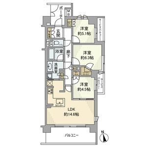 3LDK 間取り図