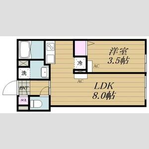 1LDK 間取り図