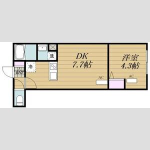 1DK 間取り図